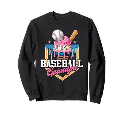 Baseball Grandpa Ice Cream Drip Home Sweatshirt - Unique Graphic Unisex - T-Shirt, Sweatshirt, Hoodie