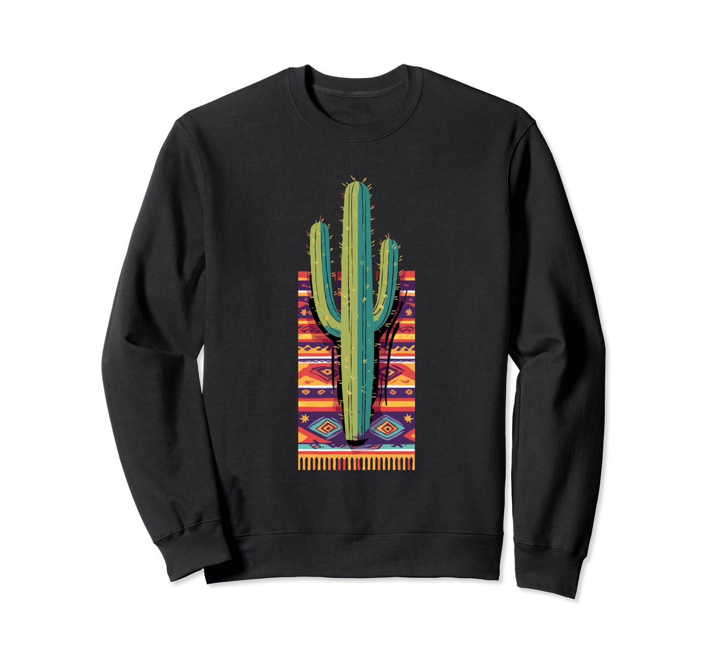 Cactus Serape Succulent Plant Sweatshirt - Casual Everyday Wear Unisex - T-Shirt, Sweatshirt, Hoodie