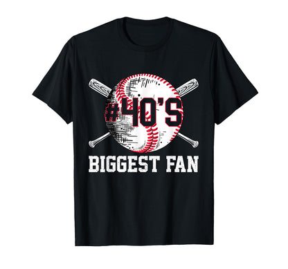 Number 40 Baseball Biggest Fan Mom T-Shirt - Streetwear Style for Adults - T-Shirt, Sweatshirt, Hoodie