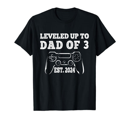 I Leveled Up To Dad 3 Est 2024 Future T-Shirt - Trendy Graphic for Adults - T-Shirt, Sweatshirt, Hoodie