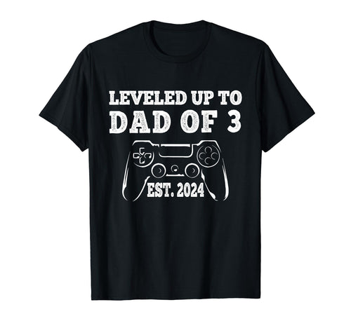 I Leveled Up To Dad 3 Est 2024 Future T-Shirt - Trendy Graphic for Adults - T-Shirt, Sweatshirt, Hoodie