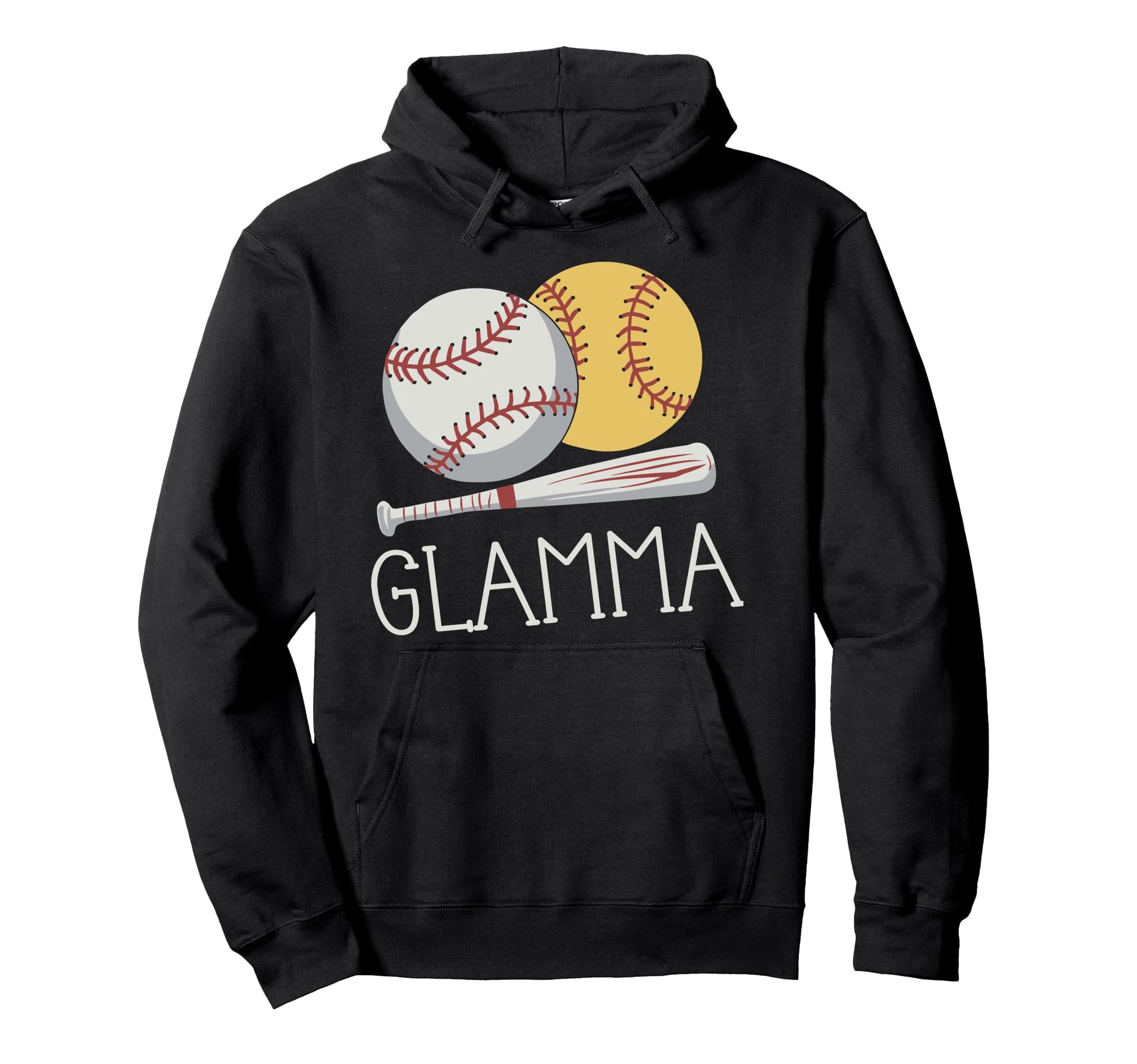 Baseball Softball Glamma Ball Glamma Hoodie - Fun Novelty Design for Adults - T-Shirt, Sweatshirt, Hoodie