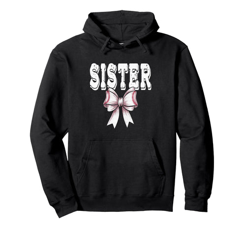 Coquette Baseball Bow Mom Sister Hoodie - Custom Art Print Men Women - T-Shirt, Sweatshirt, Hoodie