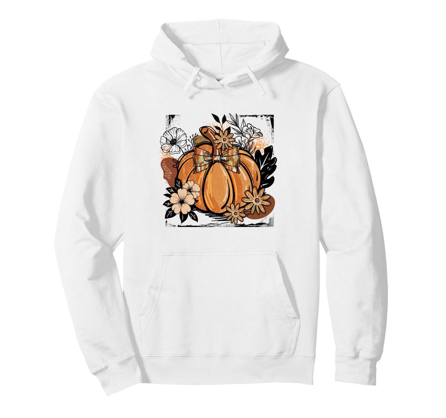 Coquette Halloween Fall Pumpkin Flowers Hoodie - Minimalist Print Unisex - T-Shirt, Sweatshirt, Hoodie