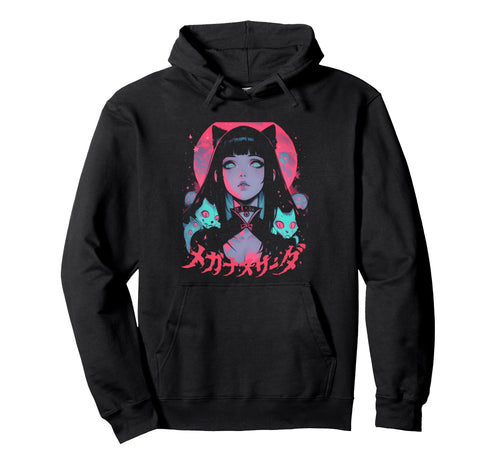Goth Grunge Demon Anime Waifu Horror Hoodie - Minimalist Print Men Women - T-Shirt, Sweatshirt, Hoodie