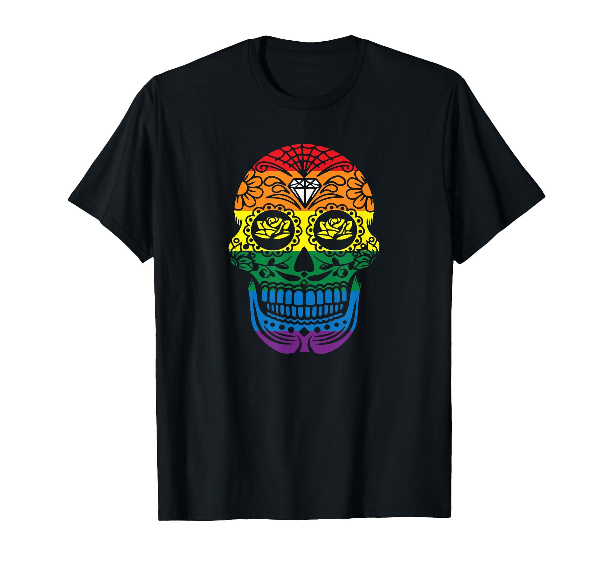 Skull Pride Lgbt Rainbow Flag T-Shirt - Casual Everyday Wear for Adults - T-Shirt, Sweatshirt, Hoodie