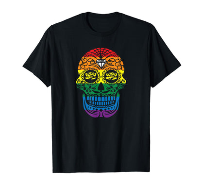 Skull Pride Lgbt Rainbow Flag T-Shirt - Casual Everyday Wear for Adults - T-Shirt, Sweatshirt, Hoodie