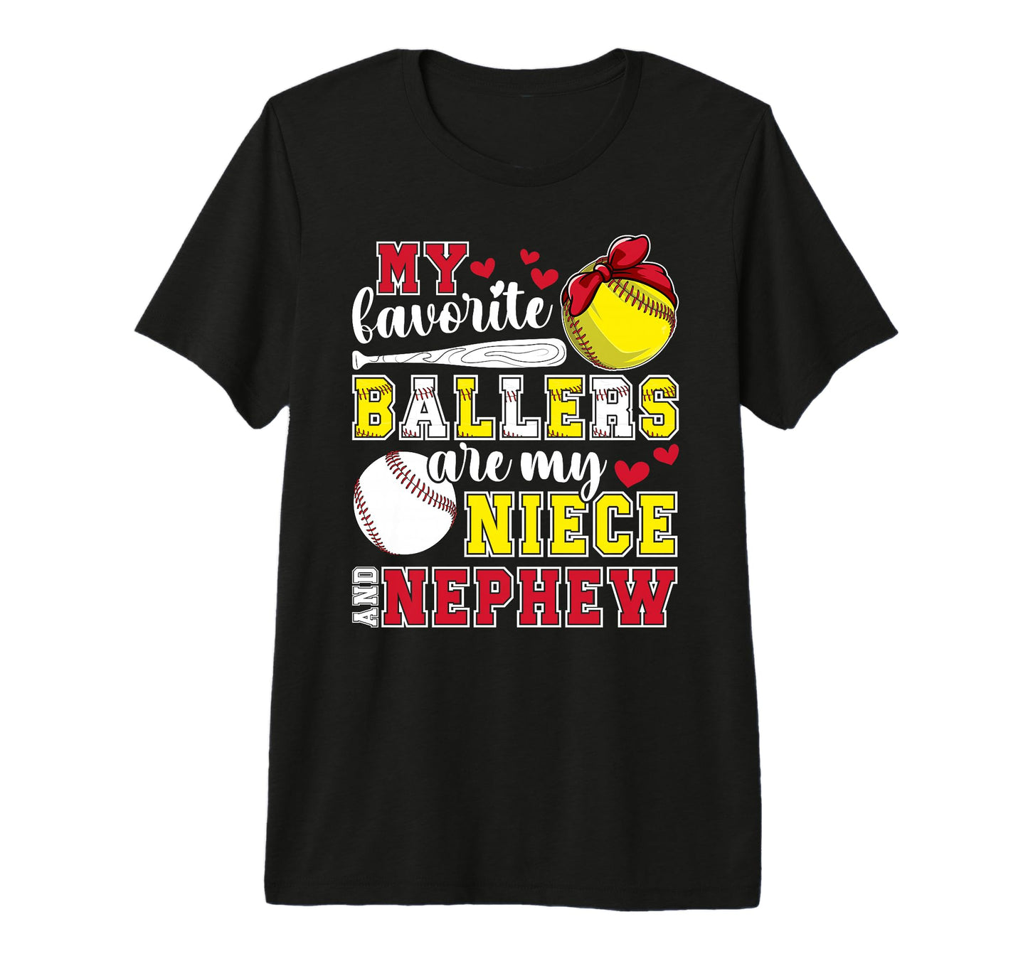 My Niece And Nephew Baseball Softball T-Shirt - Custom Art Print Men Women - T-Shirt, Sweatshirt, Hoodie