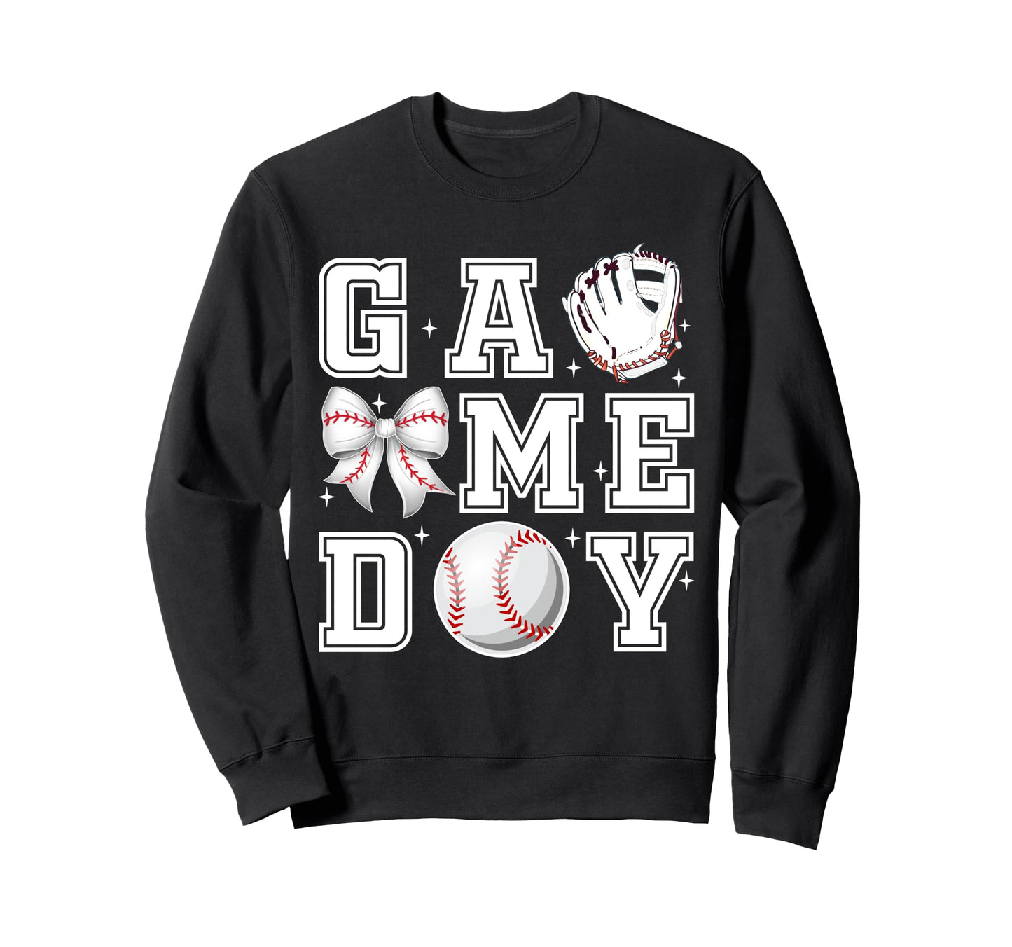 Baseball Coquette Bow Gameday Sweatshirt - Fun Novelty Design Men Women - T-Shirt, Sweatshirt, Hoodie