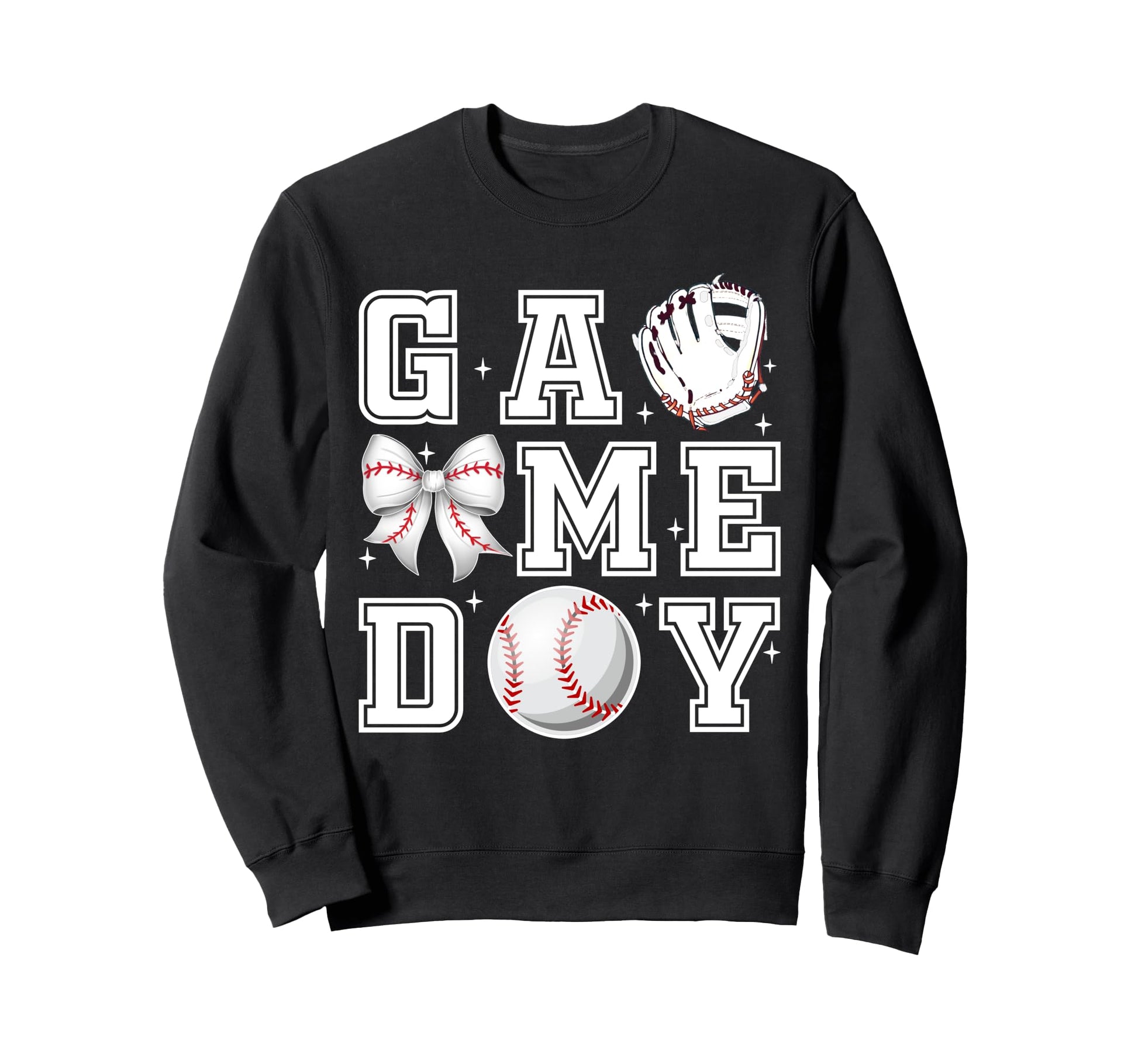 Baseball Coquette Bow Gameday Sweatshirt - Fun Novelty Design Men Women - T-Shirt, Sweatshirt, Hoodie