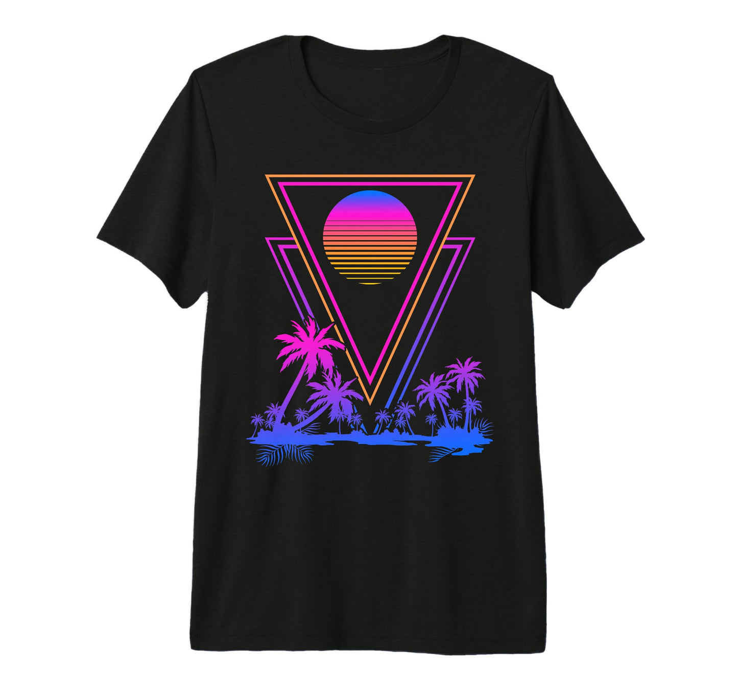 Synthwave Aesthetic 1980S Palm Trees 90S T-Shirt - Trendy Graphic Unisex - T-Shirt, Sweatshirt, Hoodie