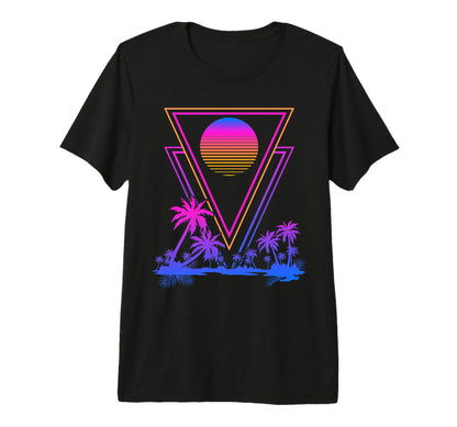 Synthwave Aesthetic 1980S Palm Trees 90S T-Shirt - Trendy Graphic Unisex - T-Shirt, Sweatshirt, Hoodie