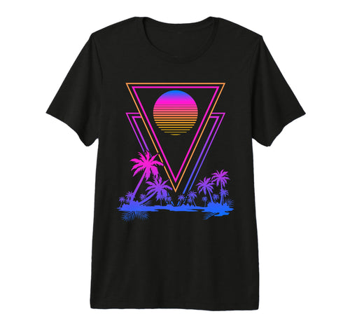 Synthwave Aesthetic 1980S Palm Trees 90S T-Shirt - Trendy Graphic Unisex - T-Shirt, Sweatshirt, Hoodie