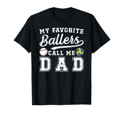 My Favorite Ballers Call Me Dad T-Shirt - Minimalist Print Men Women - T-Shirt, Sweatshirt, Hoodie
