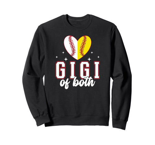 Gigi Both Heart Softball Baseball Gigi Sweatshirt - Novelty Apparel Unisex - T-Shirt, Sweatshirt, Hoodie