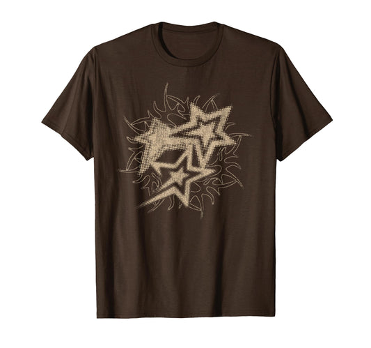 Y2K Grunge Stars 2000S Beige Tattoo T-Shirt - Streetwear Style Men Women - T-Shirt, Sweatshirt, Hoodie