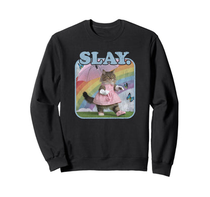 Slay Grunge Kitty Pretty Dress Sweatshirt - Graphic Print for Adults - T-Shirt, Sweatshirt, Hoodie