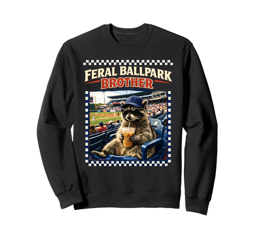 Raccoon And Scooter Feral Ballpark Sweatshirt - Unique Graphic for Adults - T-Shirt, Sweatshirt, Hoodie