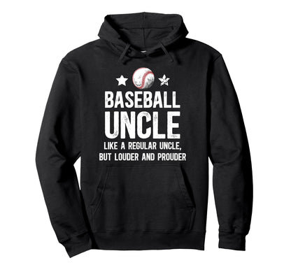 Baseball Uncle Baseball Player Uncle Hoodie - Custom Art Print for Adults - T-Shirt, Sweatshirt, Hoodie