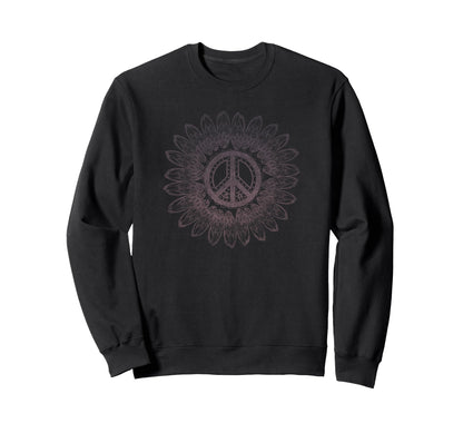 Daisy Flower Henna Art Love And Peace Sweatshirt - Unique Graphic Unisex - T-Shirt, Sweatshirt, Hoodie