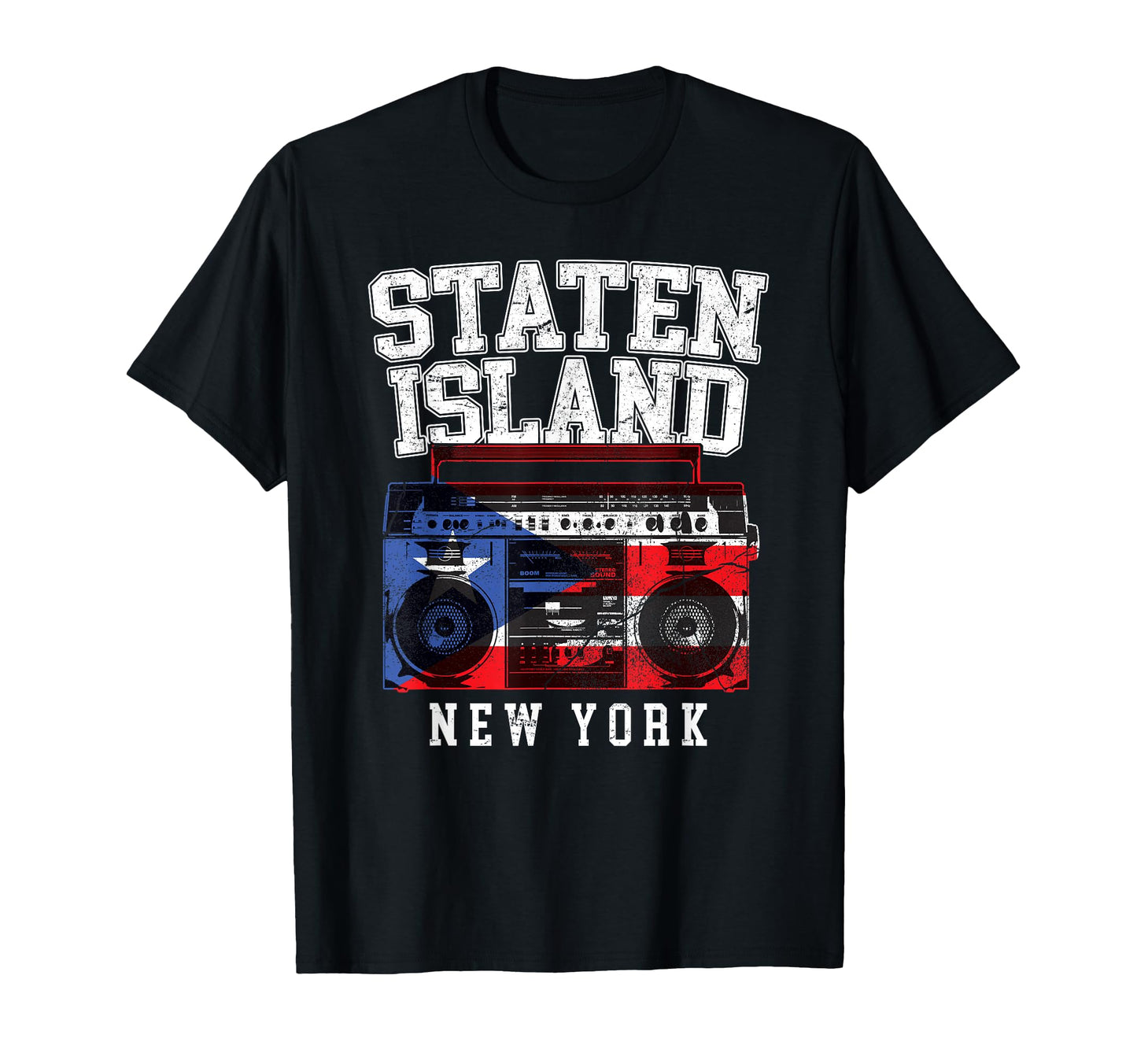 Staten Island New York Nyc Boombox Old T-Shirt - Unique Graphic for Adults - T-Shirt, Sweatshirt, Hoodie