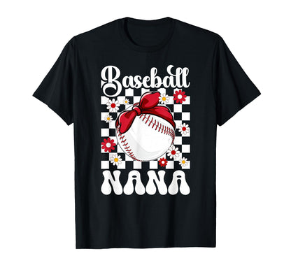 Baseball Nana Groovy Nana Baseball T-Shirt - Trendy Graphic for Adults - T-Shirt, Sweatshirt, Hoodie
