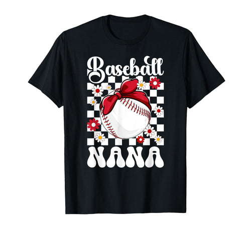 Baseball Nana Groovy Nana Baseball T-Shirt - Trendy Graphic for Adults - T-Shirt, Sweatshirt, Hoodie