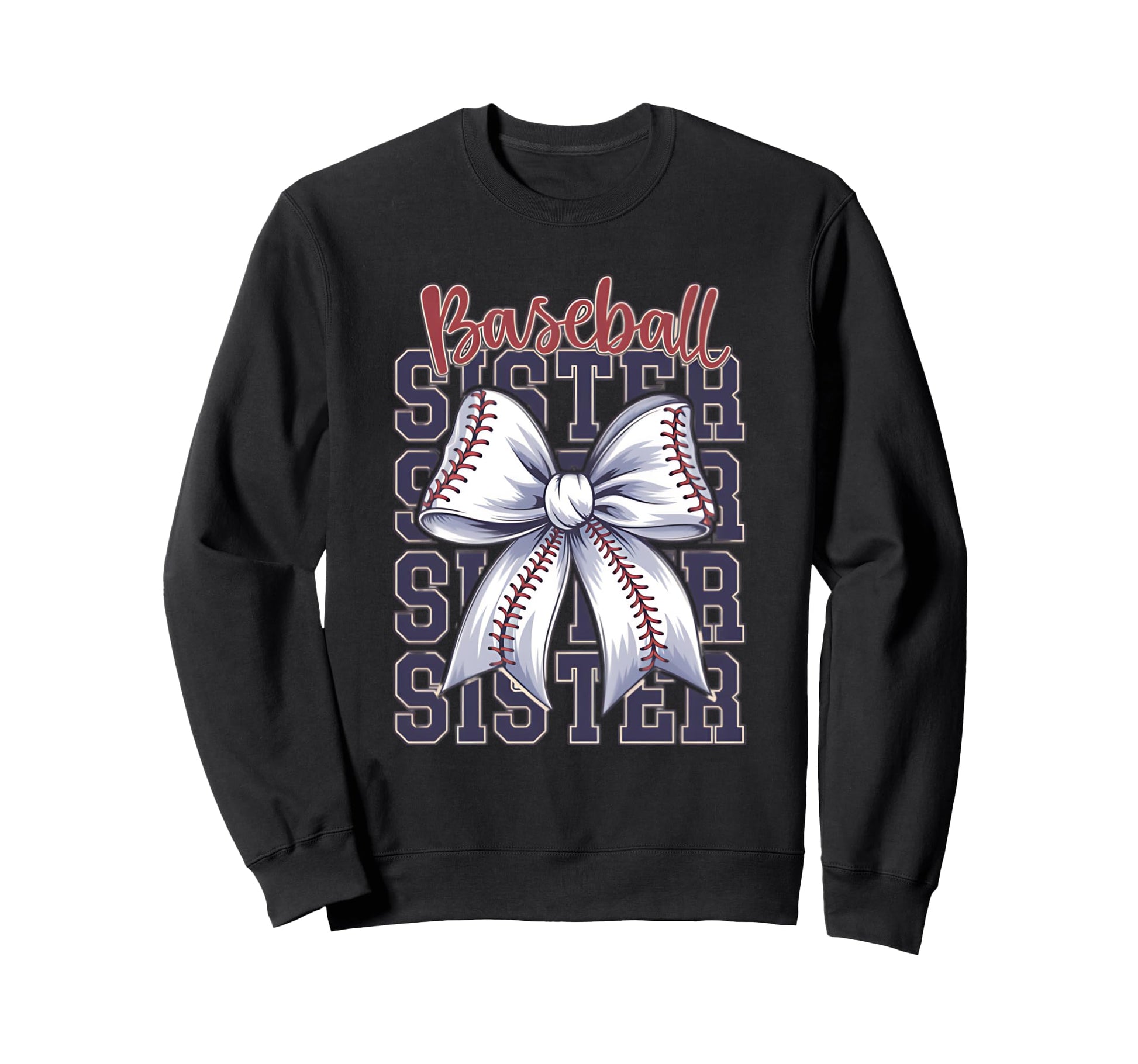 Baseball Sister Coquette Bow Sweatshirt - Custom Art Print Men Women - T-Shirt, Sweatshirt, Hoodie