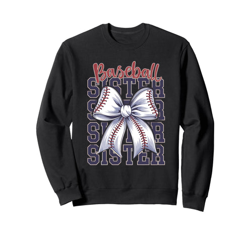 Baseball Sister Coquette Bow Sweatshirt - Custom Art Print Men Women - T-Shirt, Sweatshirt, Hoodie