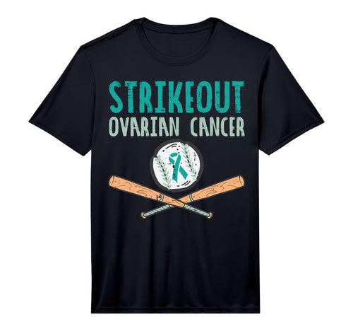 Strikeout Ovarian Cancer Baseball Teal T-Shirt - Unique Graphic Unisex - T-Shirt, Sweatshirt, Hoodie