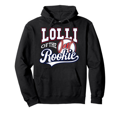 Grandma Lolli Number 1 Rookie Baseball Hoodie - Minimalist Print for Adults - T-Shirt, Sweatshirt, Hoodie