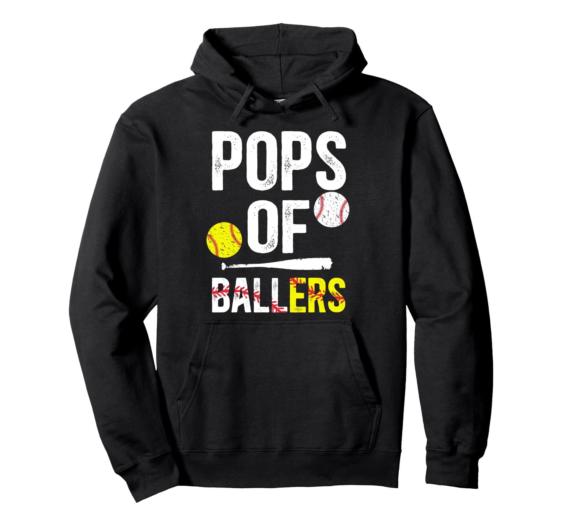 Pops Ballers Baseball Softball Pops Hoodie - Graphic Print for Adults - T-Shirt, Sweatshirt, Hoodie