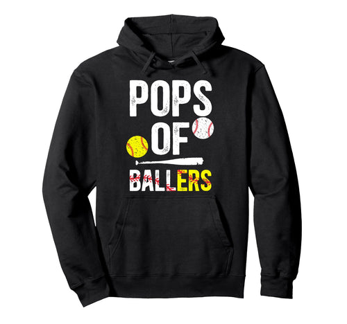 Pops Ballers Baseball Softball Pops Hoodie - Graphic Print for Adults - T-Shirt, Sweatshirt, Hoodie