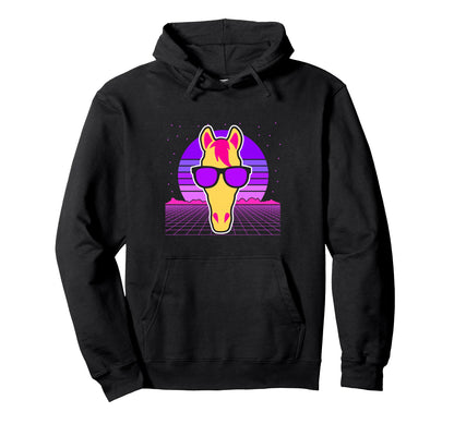 Aesthetic Vaporwave Outfits Horse Hoodie - Novelty Apparel for Adults - T-Shirt, Sweatshirt, Hoodie
