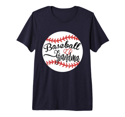 Proud Baseball Grandma Tri Blend T-Shirt - Novelty Apparel for Adults - T-Shirt, Sweatshirt, Hoodie