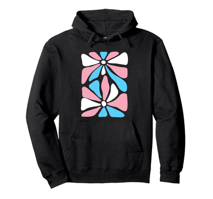 Trans Pride Flower Lgbtq Support Hoodie - Aesthetic Graphic Men Women - T-Shirt, Sweatshirt, Hoodie