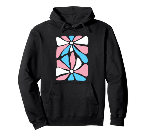 Trans Pride Flower Lgbtq Support Hoodie - Aesthetic Graphic Men Women - T-Shirt, Sweatshirt, Hoodie
