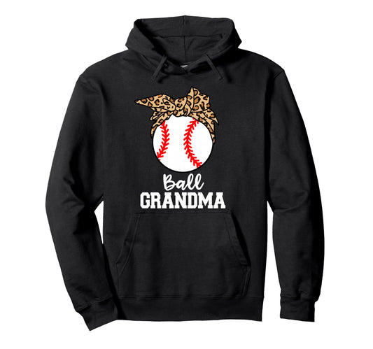 Ball Grandma Baseball Leopard Grandma Hoodie - Trendy Graphic Men Women - T-Shirt, Sweatshirt, Hoodie