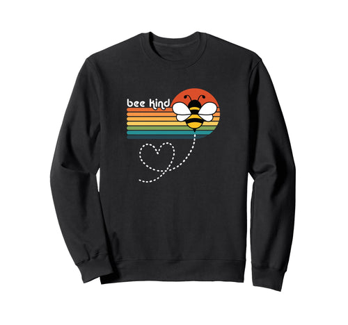 Bee Kind 70S Rainbow Sweatshirt - Graphic Print Unisex - T-Shirt, Sweatshirt, Hoodie