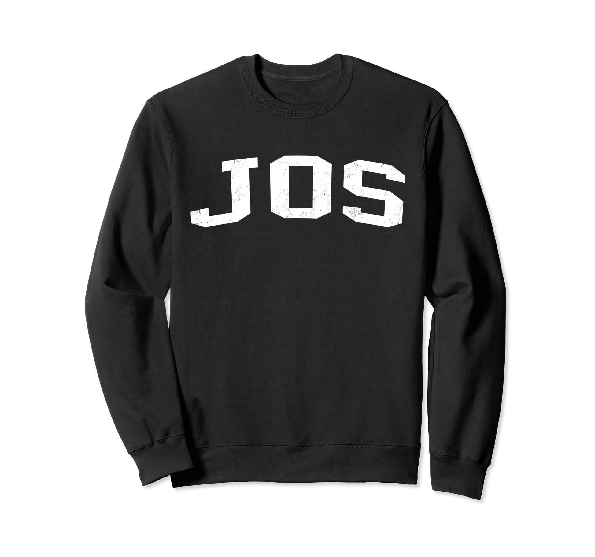 Jos Nigeria Distressed White Varsity Sweatshirt - Aesthetic Graphic Unisex - T-Shirt, Sweatshirt, Hoodie
