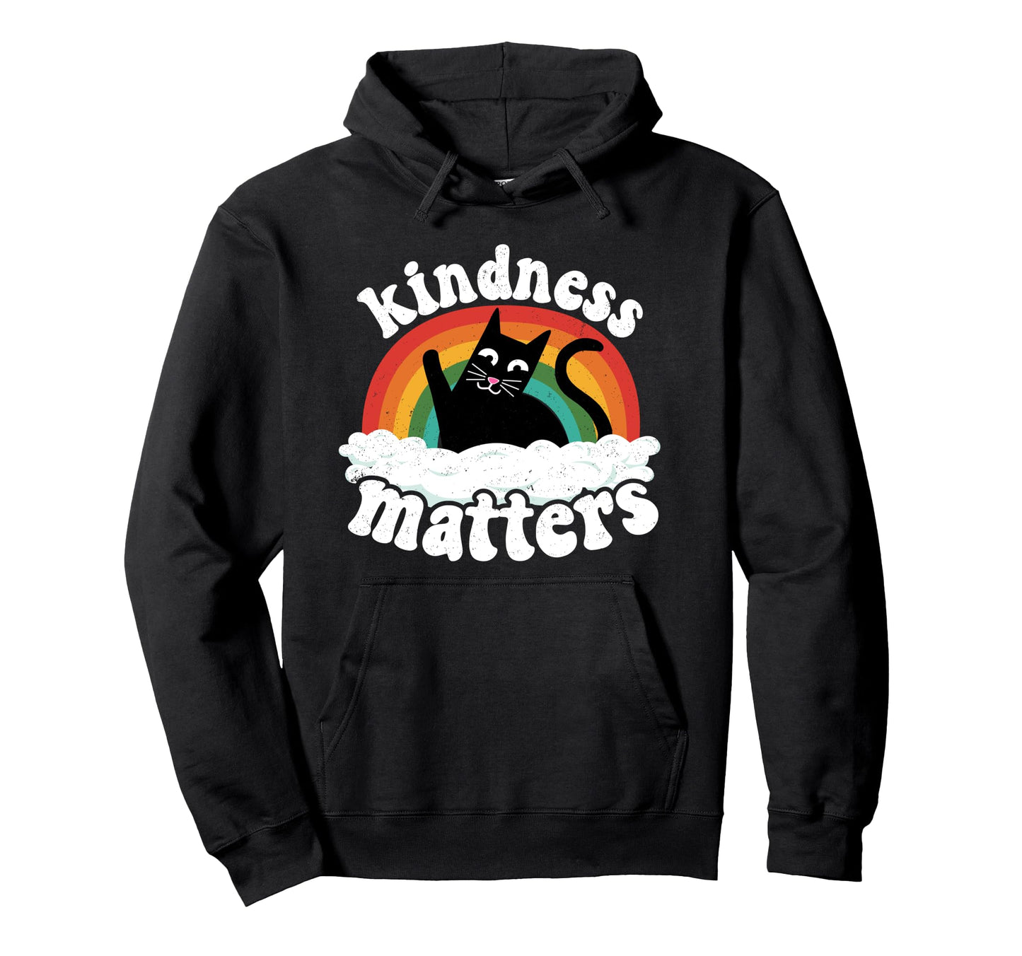 Cat Anti Bullying Rainbow Kindness Matters Hoodie - Graphic Print Unisex - T-Shirt, Sweatshirt, Hoodie
