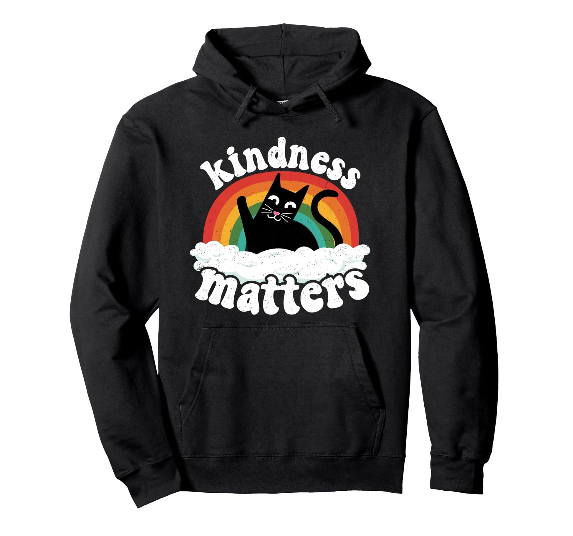 Cat Anti Bullying Rainbow Kindness Matters Hoodie - Graphic Print Unisex - T-Shirt, Sweatshirt, Hoodie