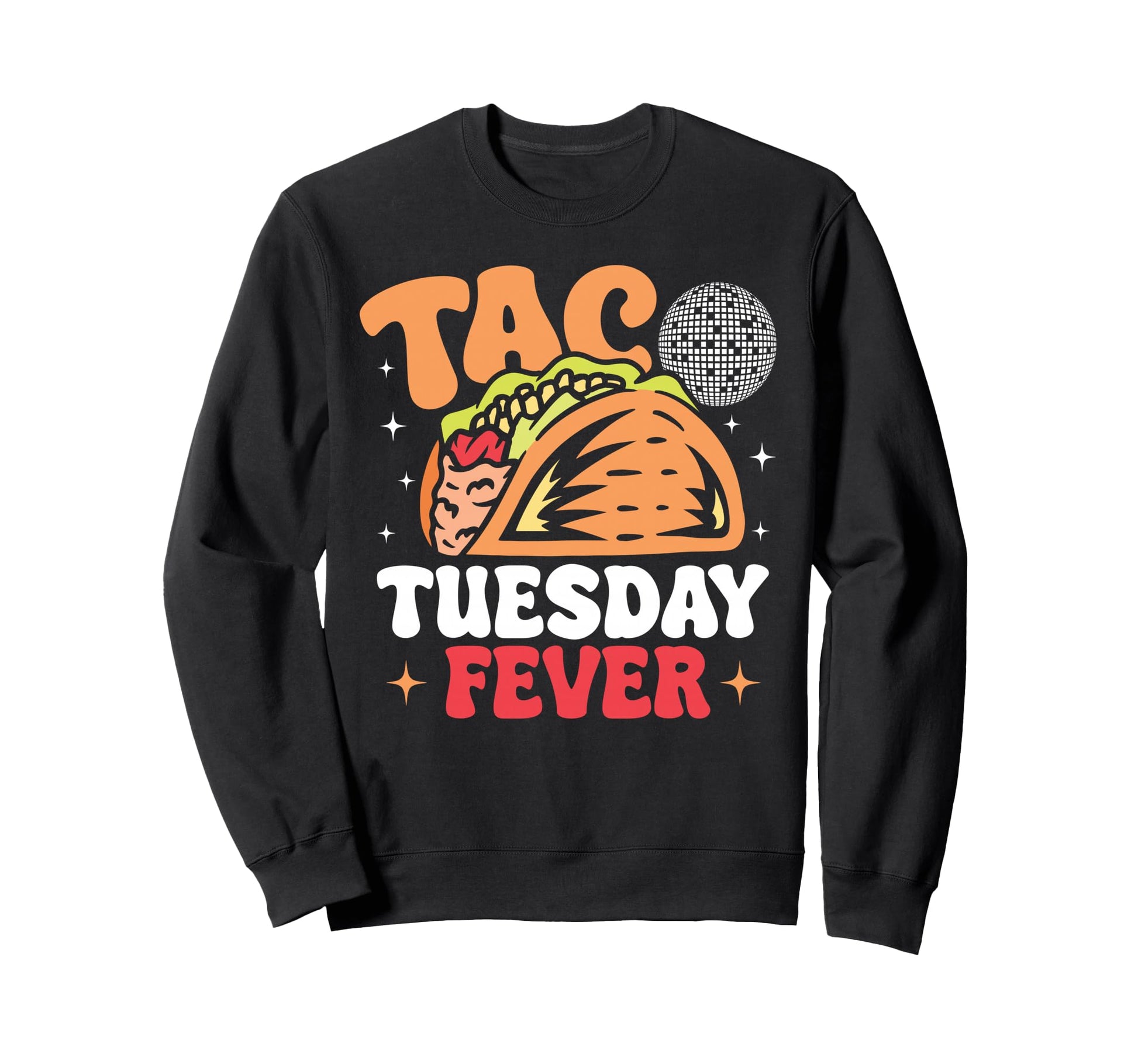 Taco Tuesday Fever Taco 70S Groovy Disco Sweatshirt - Unique Graphic Unisex - T-Shirt, Sweatshirt, Hoodie