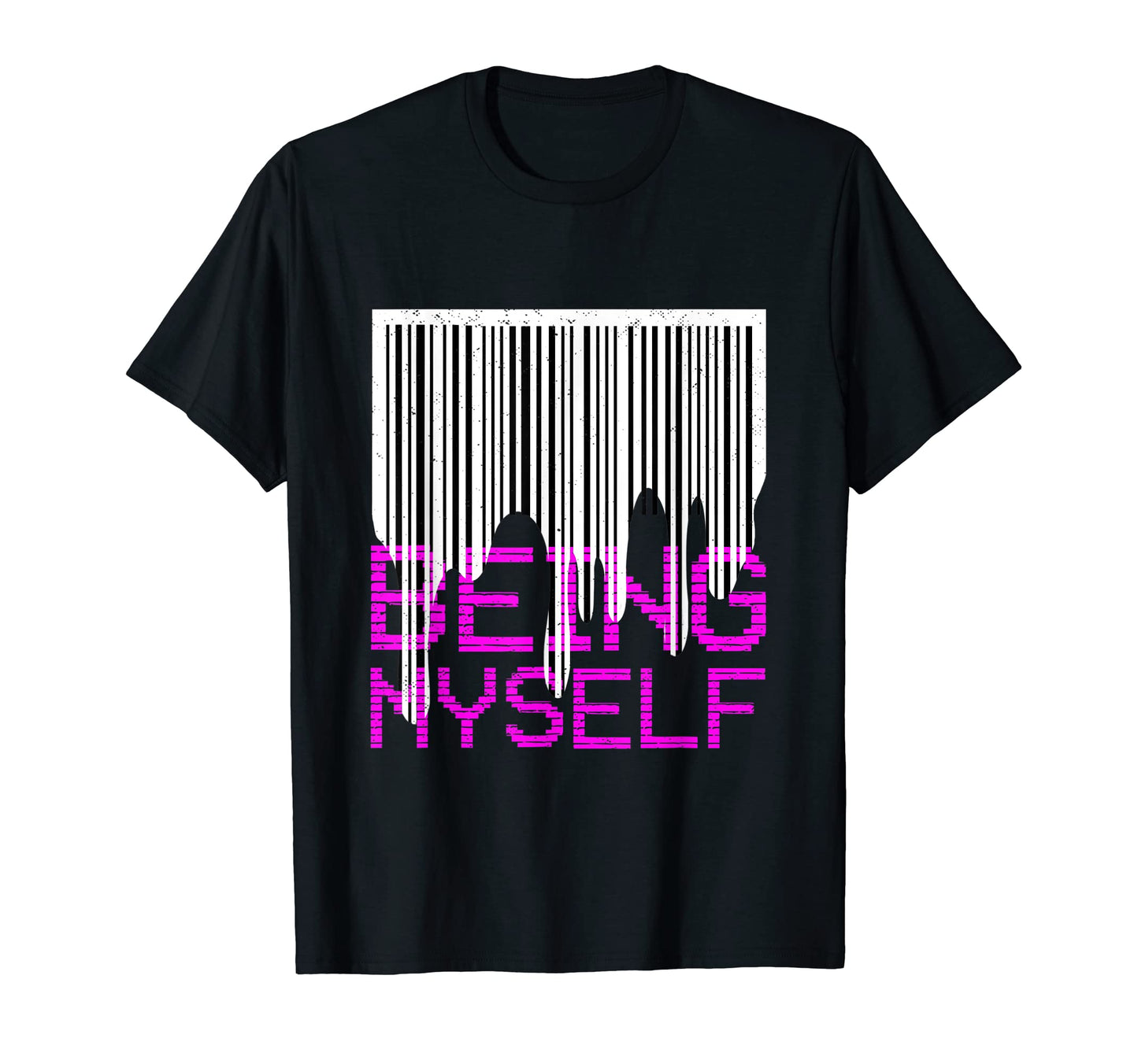 Being Myself Barcode Vaporwave Aesthetic T-Shirt - Novelty Apparel Unisex - T-Shirt, Sweatshirt, Hoodie