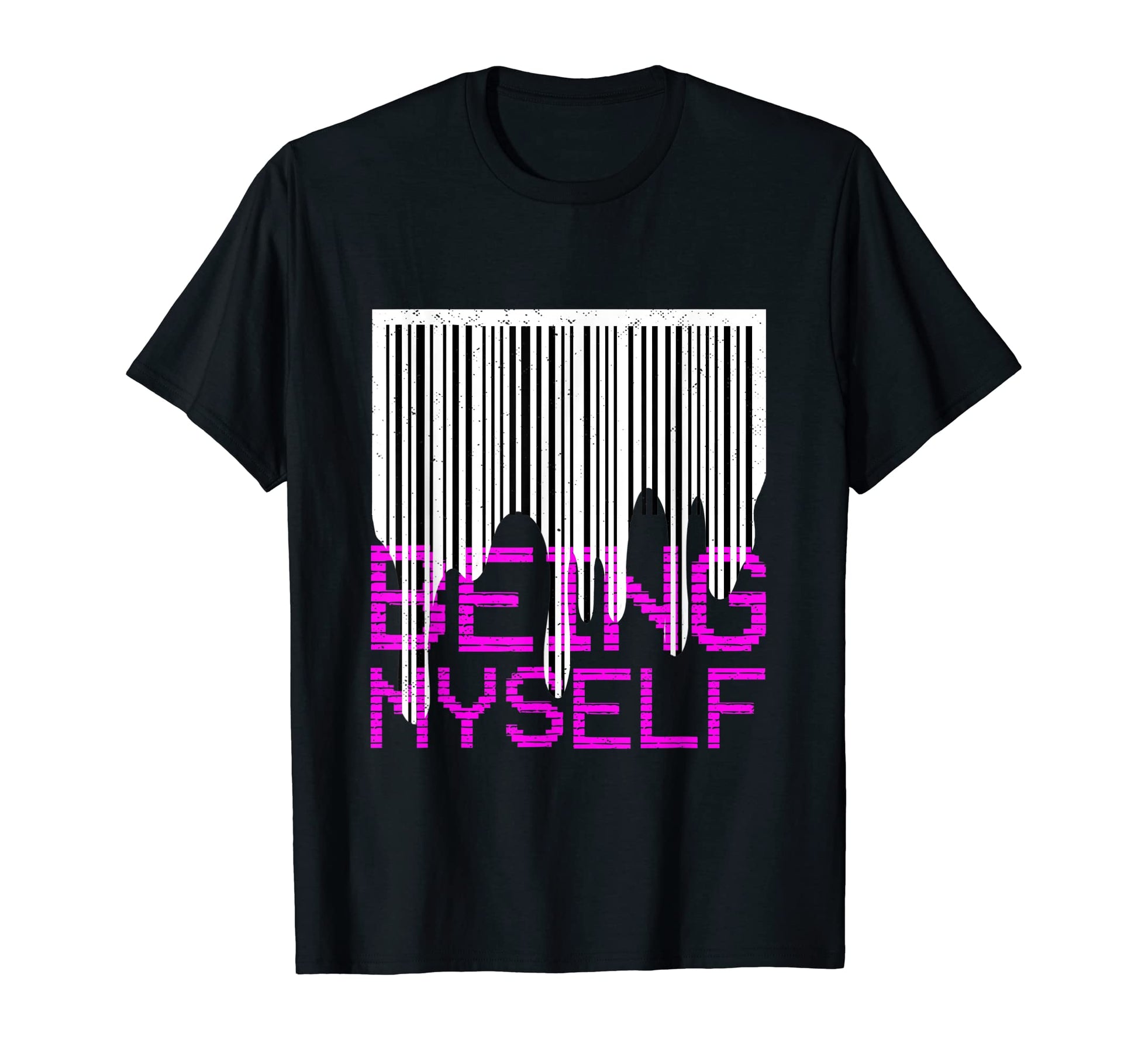 Being Myself Barcode Vaporwave Aesthetic T-Shirt - Novelty Apparel Unisex - T-Shirt, Sweatshirt, Hoodie