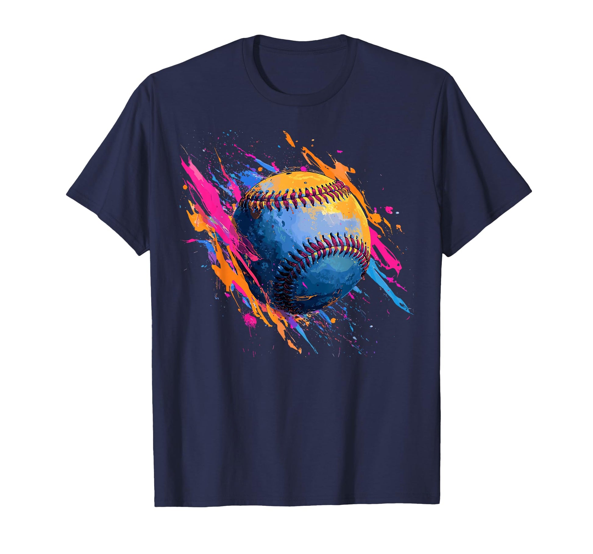 Colorful Baseball Stitch Player Dad T-Shirt - Custom Art Print Men Women - T-Shirt, Sweatshirt, Hoodie