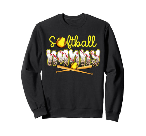 Softball Nanny Leopard Mothers Day Sweatshirt - Minimalist Print Men Women - T-Shirt, Sweatshirt, Hoodie