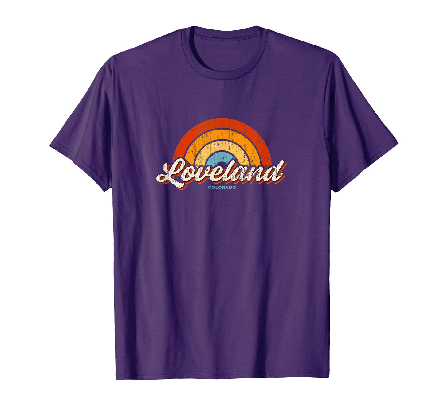 Loveland Colorado Co Rainbow 70S T-Shirt - Casual Everyday Wear Unisex - T-Shirt, Sweatshirt, Hoodie