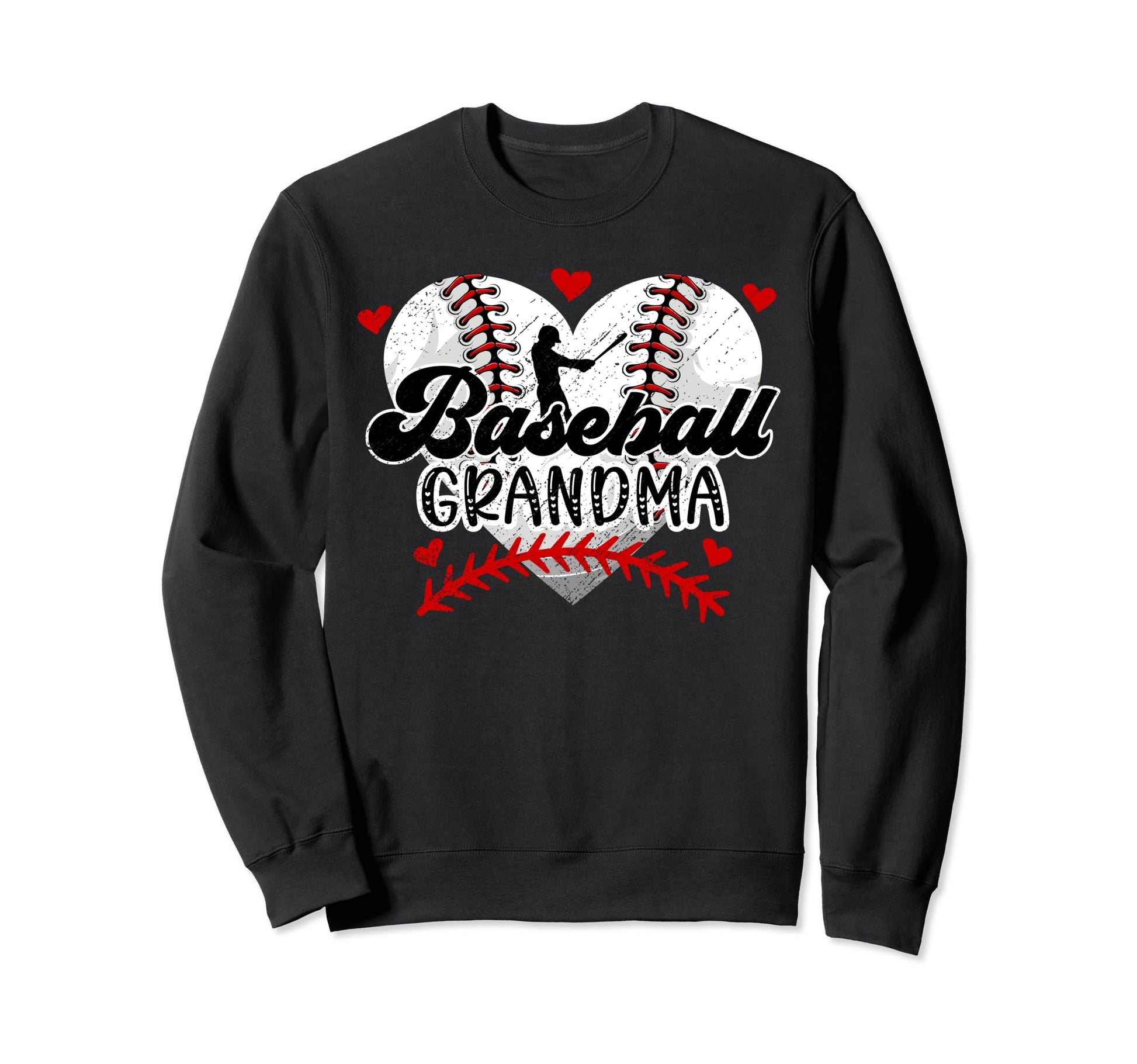 Baseball Grandma Heart Grandma Sweatshirt - Graphic Print Men Women - T-Shirt, Sweatshirt, Hoodie