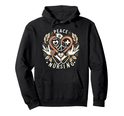 Healthcare Compassion Peace Love Sweatshirt - Trendy Graphic for Adults - T-Shirt, Sweatshirt, Hoodie